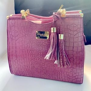 Bebe Los Angeles Berry Crocodile Style Purse